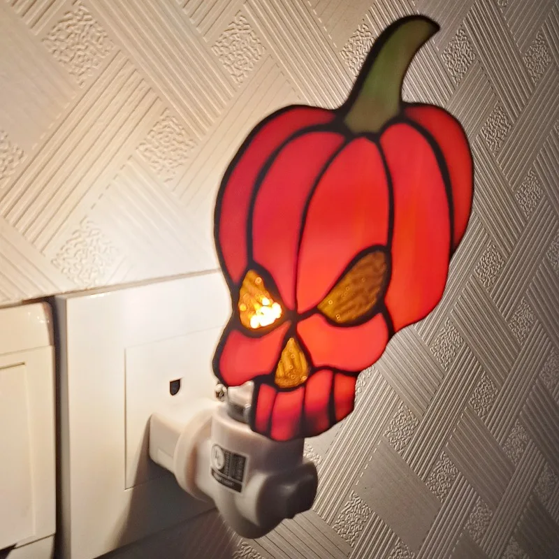 Витраж хэллоуин тыква ночник в - Фотография_2
