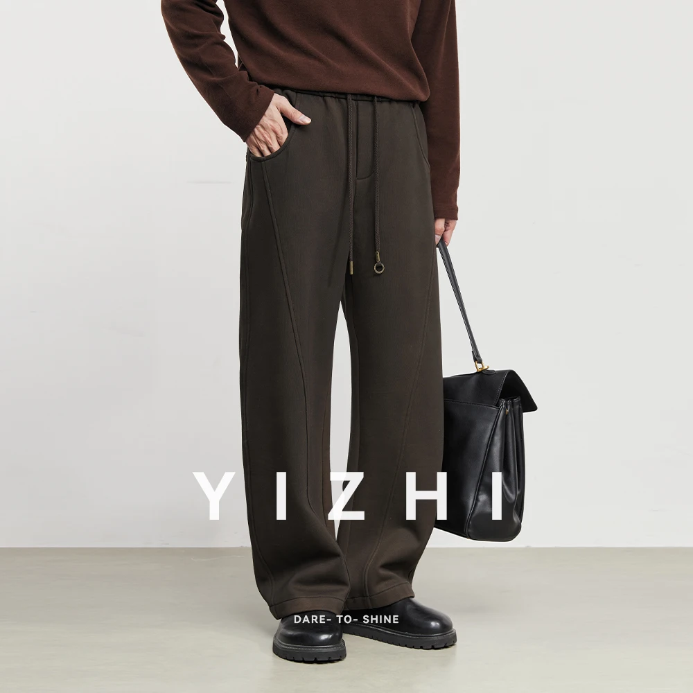 Модные мужские тяжелые толстые вязаные повседневные брюки - Фотография_3