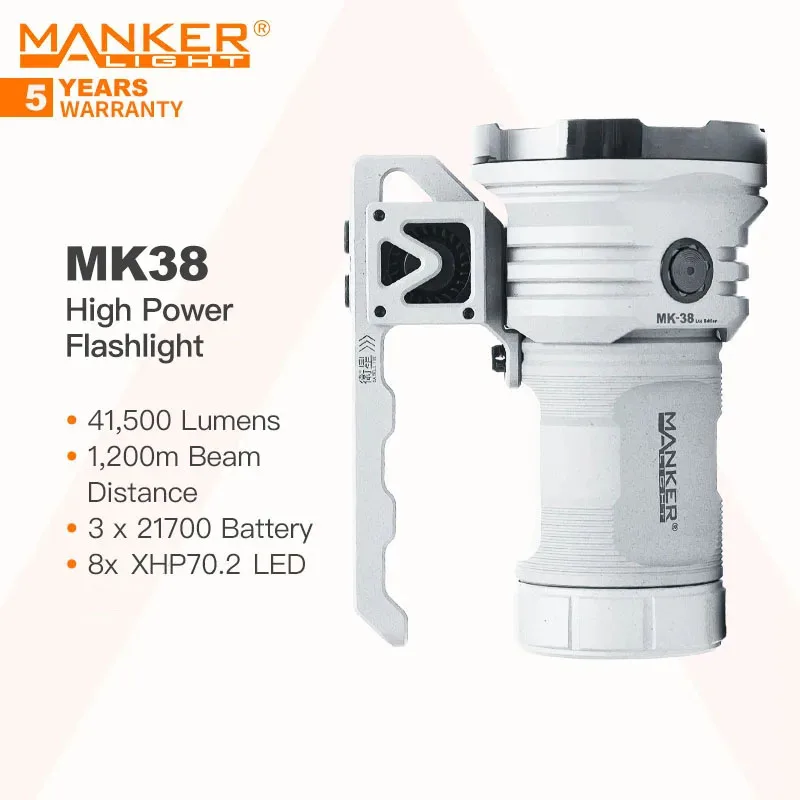 Перезаряжаемый фонарик высокой мощности manker mk38