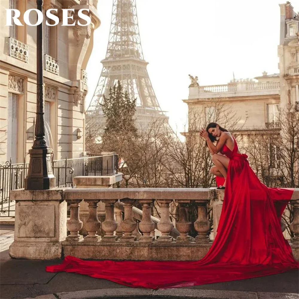 Roses красное элегантное платье - Фотография_2