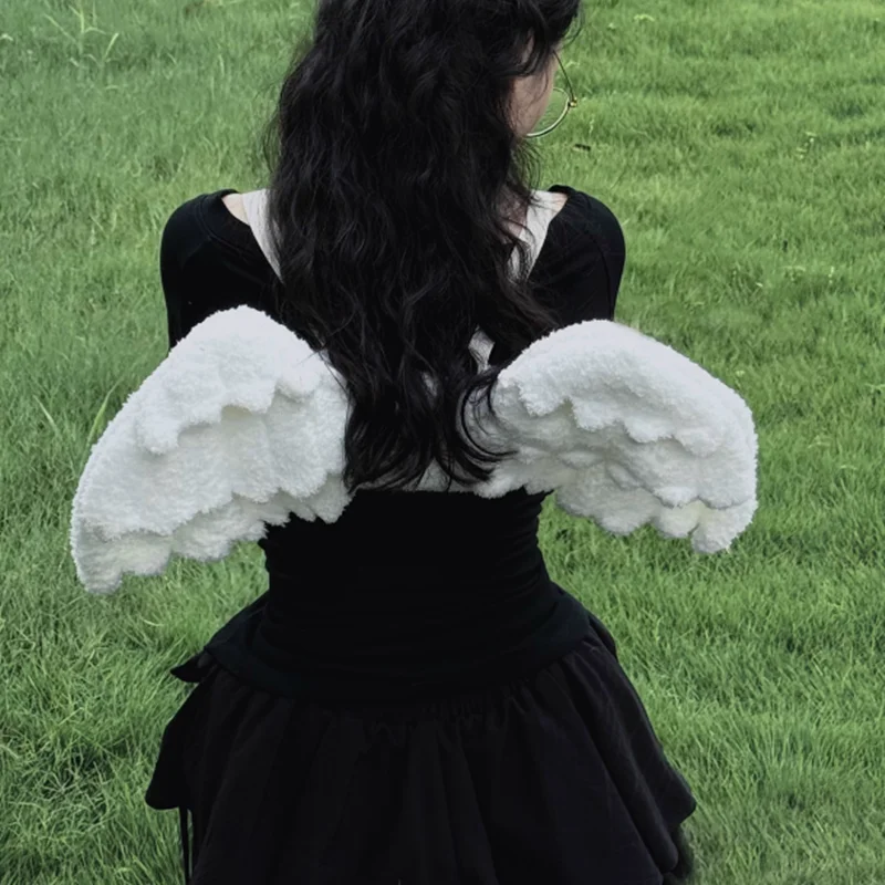 Милый плюшевый рюкзак с крыльями ангела для японского фестиваля - Фотография_4