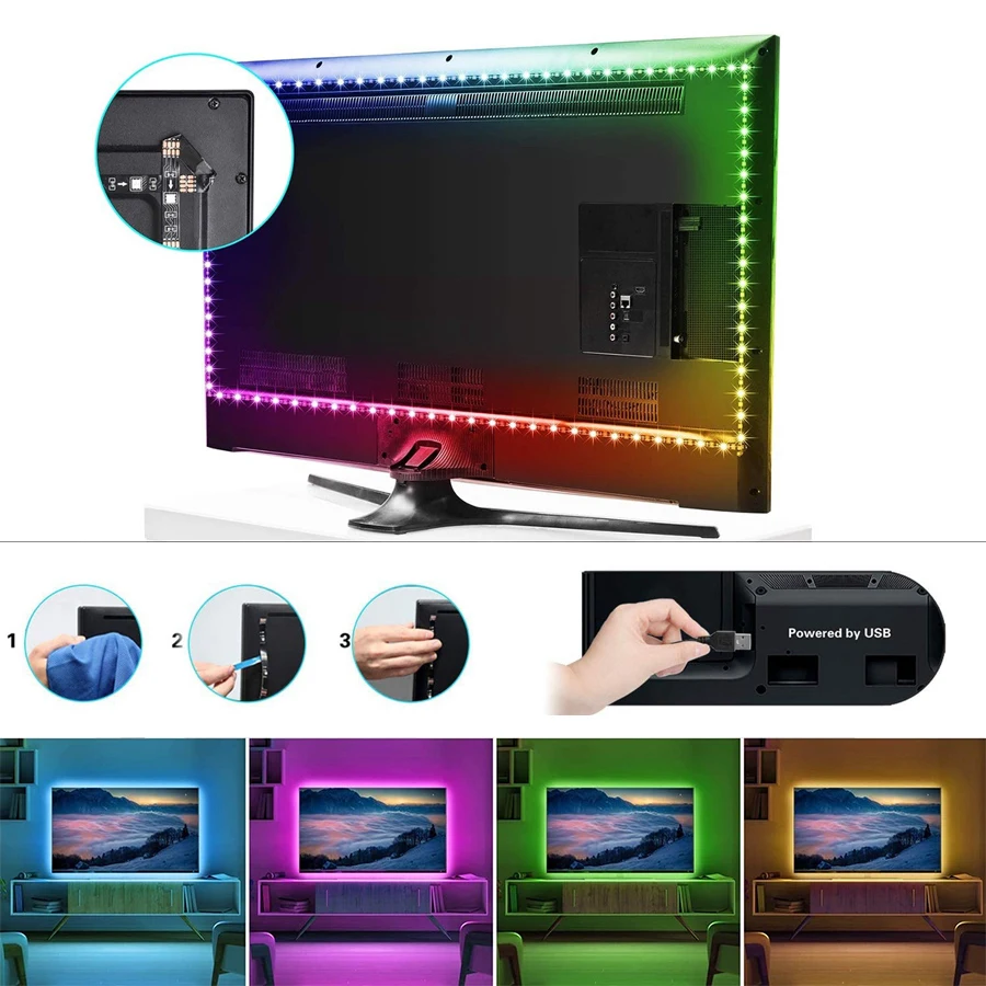Nowyey rgb 5050 dc5v usb светодиодная - Фотография_5