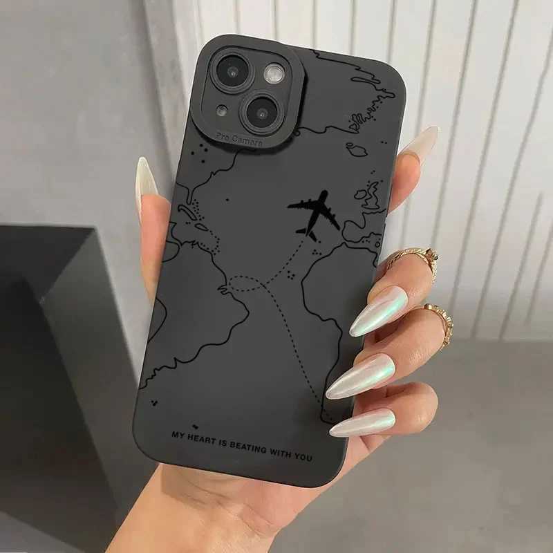 Чехол для телефона с дорожным рисунком airplane route desian для iphone 17 - Фотография_6