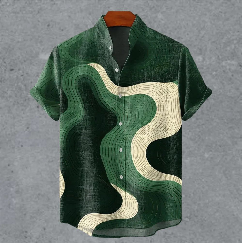 Винтажная мужская рубашка в стиле ретро с крапчатыми метками - Фотография_4