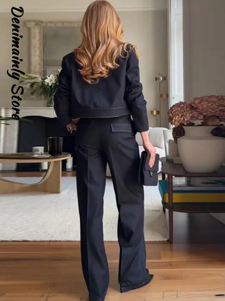 Шикарные джинсовые длинные брюки - Фотография_2