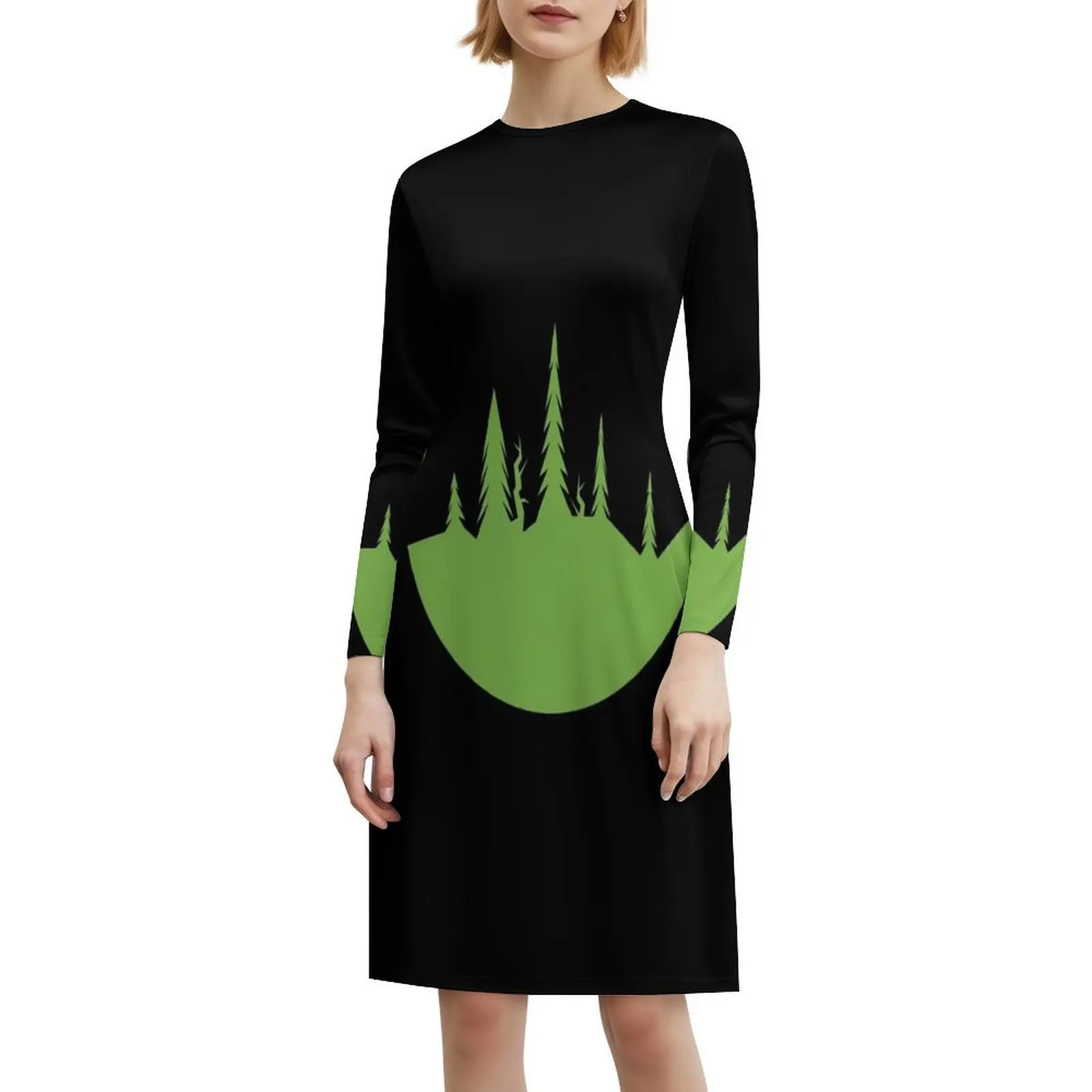 Яркое платье с лесной рыбной миской ii и вырезом в форме сердца - Фотография_6