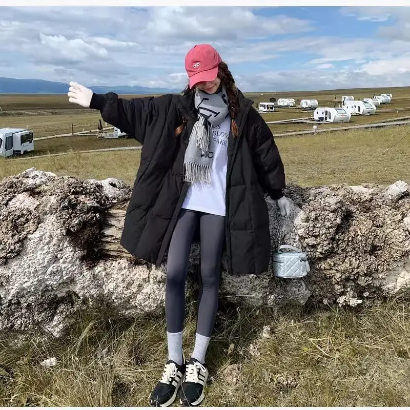 Пальто-парки, женские однотонные куртки средней длины - Фотография_4