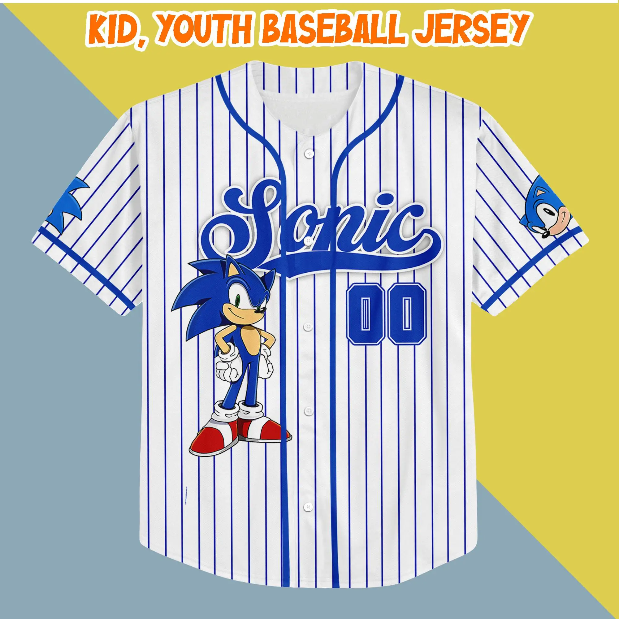 Персонализированная бейсбольная майка disney sonic - Фотография_3