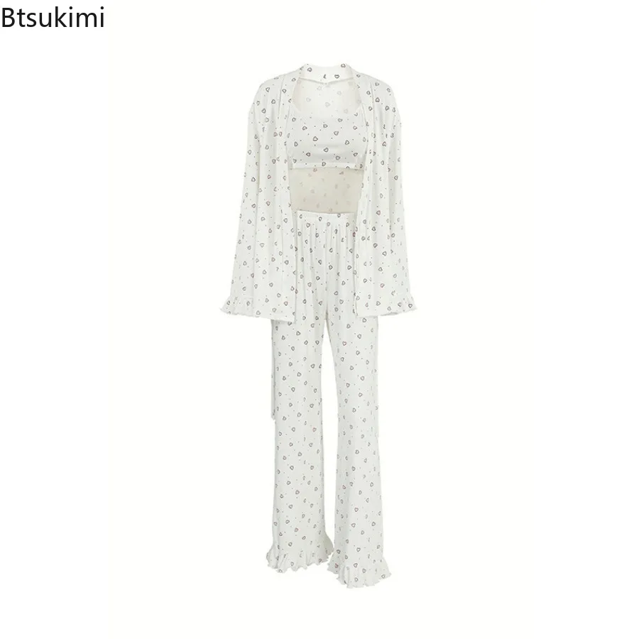 Женские повседневные пижамные комплекты из 3 предметов - Фотография_5