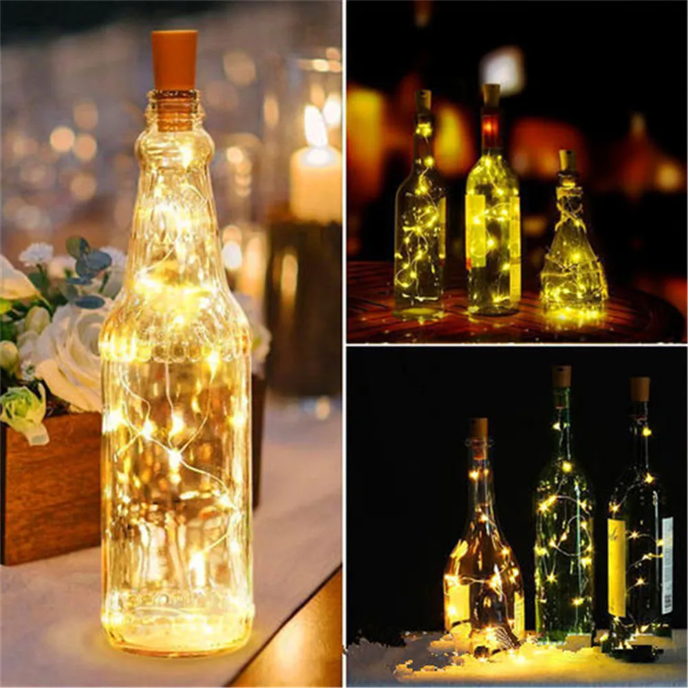 Battery powered cork bottle light