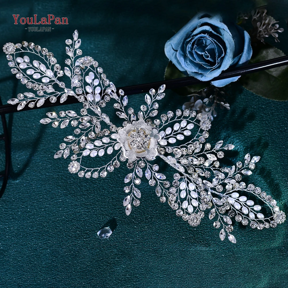 Youlapan свадебная повязка на голову со стразами - Фотография_6