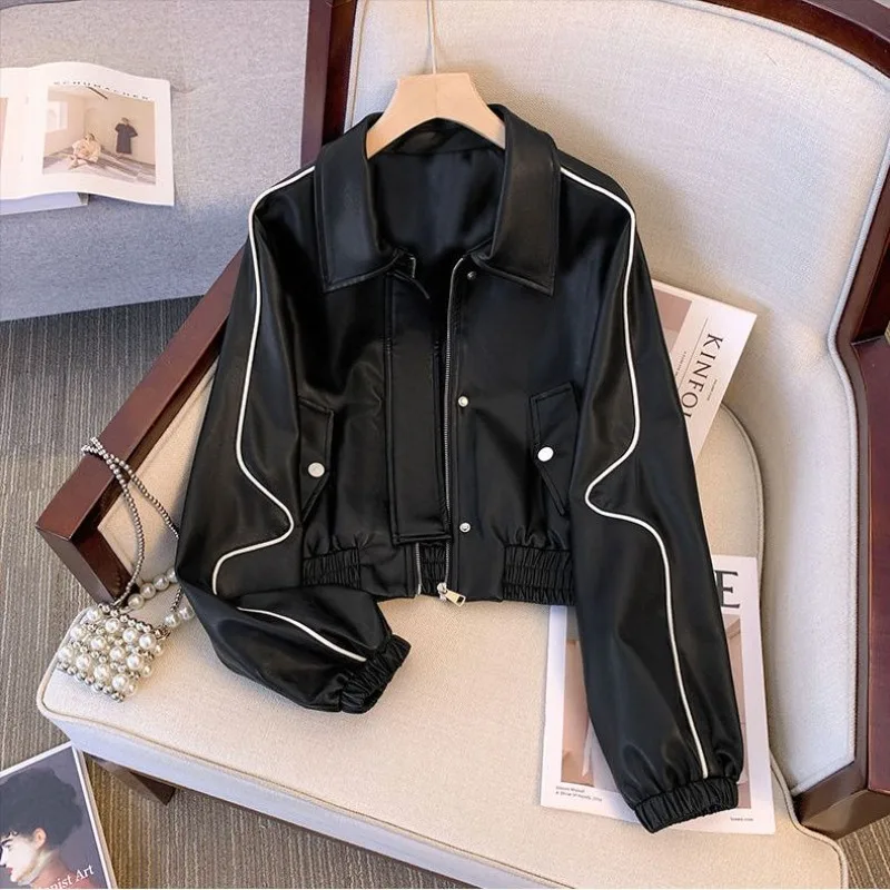 Женская высококачественная кожаная куртка - Фотография_2