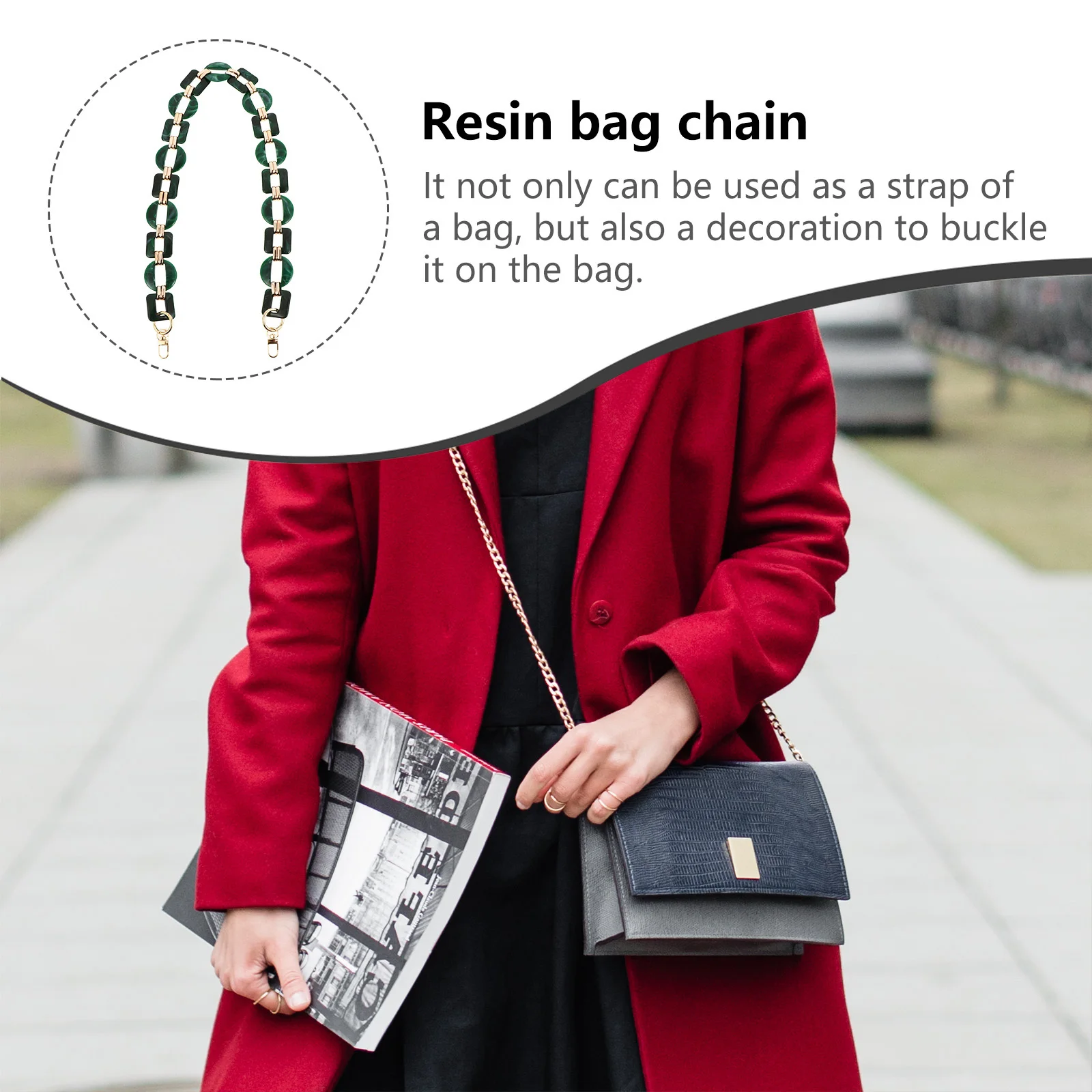 Сумка из смолы, цепочка в стиле ретро