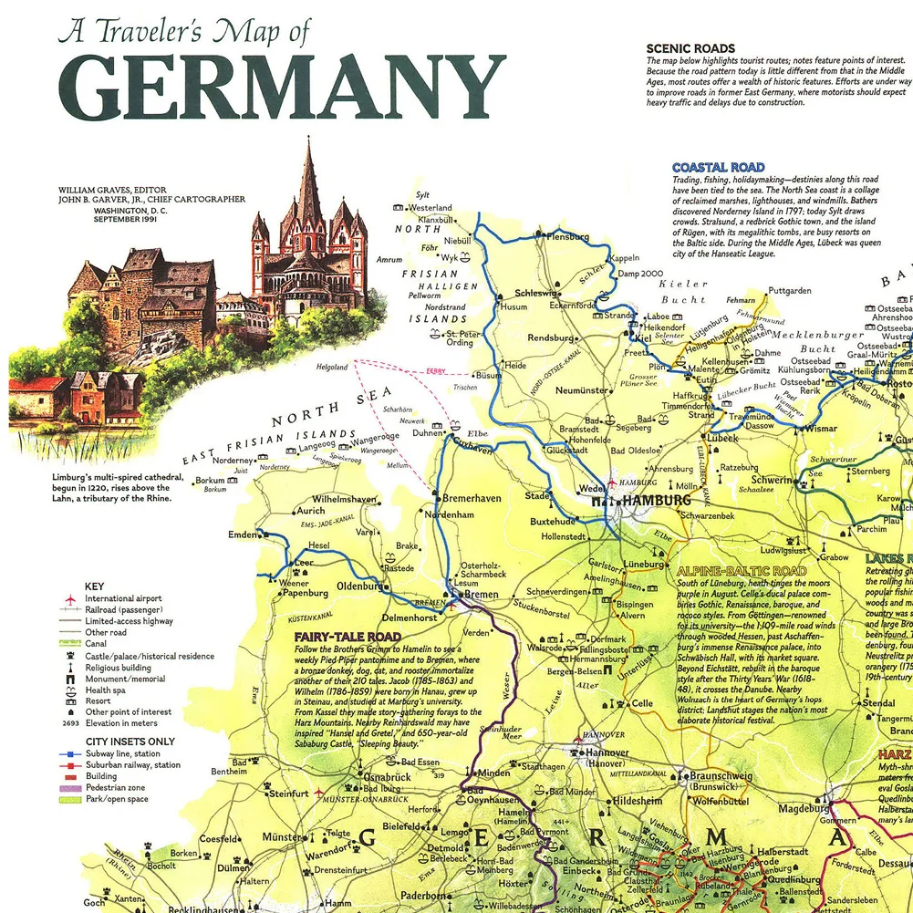 Ретро немецкая карта путешественника - Фотография_5