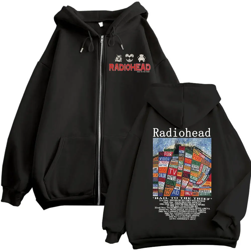 Radiohead hail to the thief merch толстовки на молнии в стиле рок