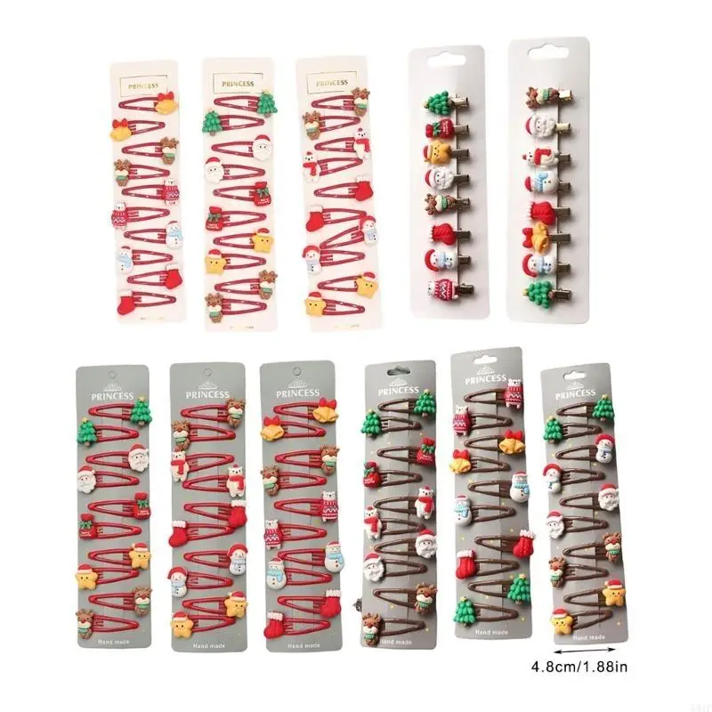 Шт. рождественские заколки для волос для девочек с праздничной тематикой - Фотография_6