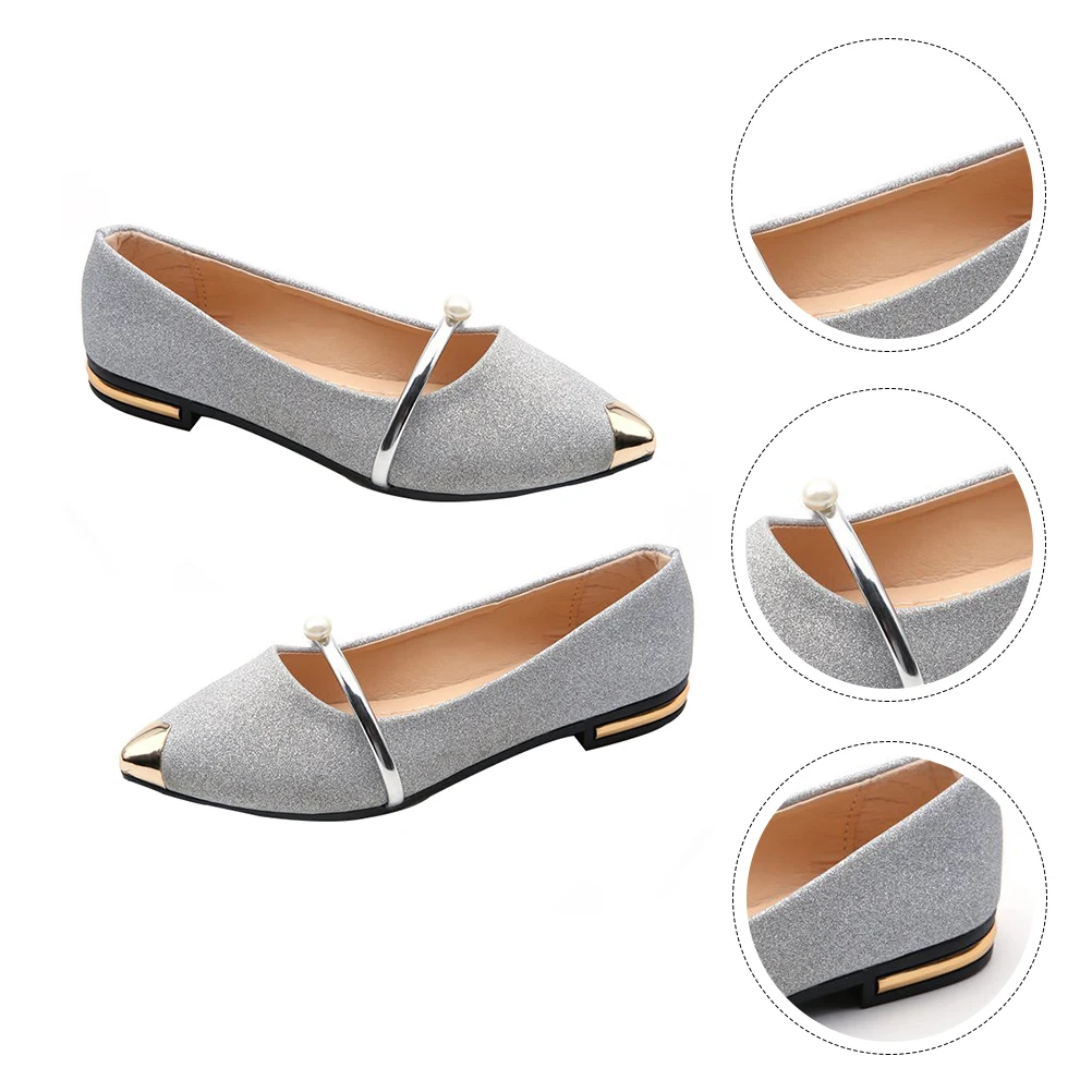 Туфли на плоской подошве с жемчужным дизайном - Фотография_6