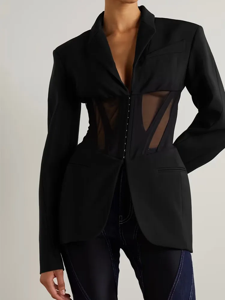 Женский сетчатый блейзер chicever - Фотография_3