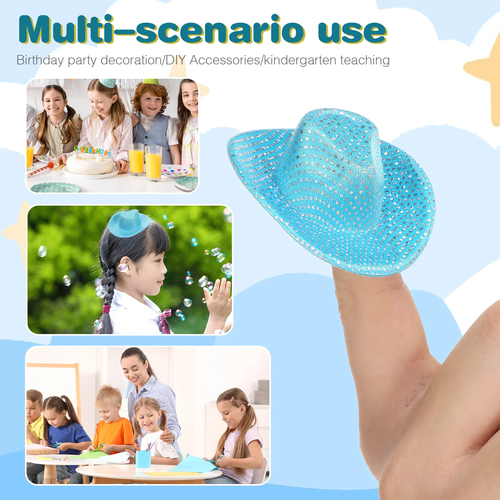 Мини-блестящие ковбойские шляпы - Фотография_5