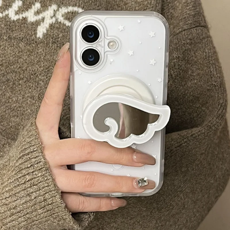 Корейское милое зеркало для макияжа с 3d крыльями для magsafe griptok - Фотография_2