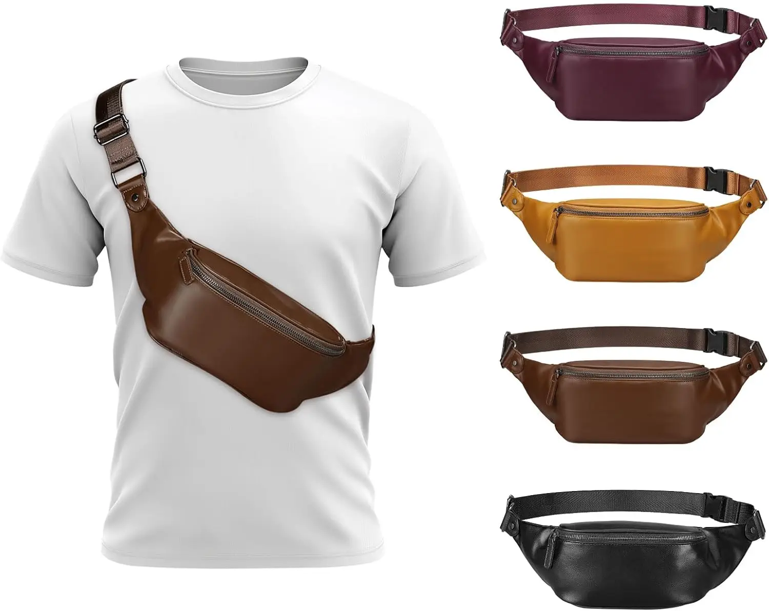 Поясная сумка из мягкой кожи для женщин и мужчин