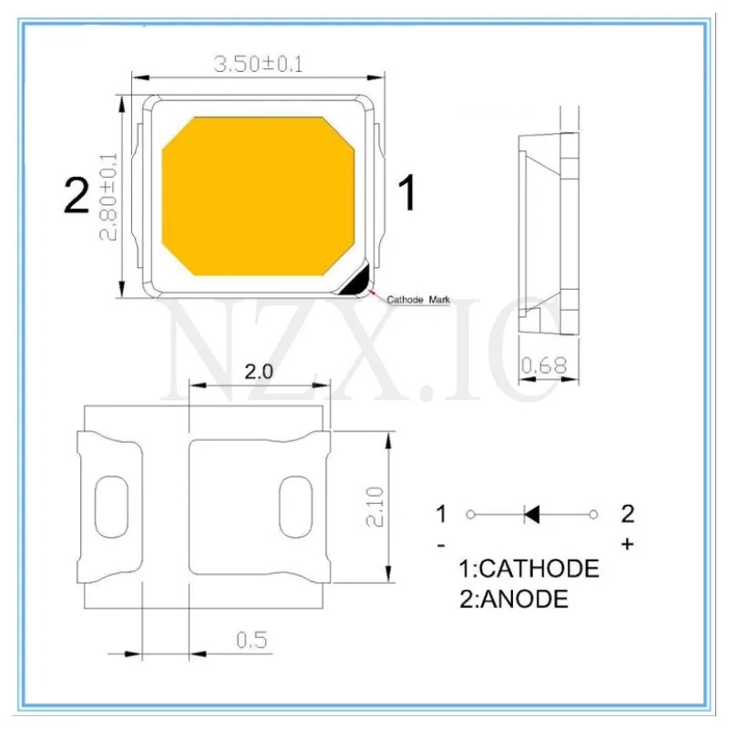 Светодиод smd высокой яркости 2835 1 вт 0 - Фотография_4
