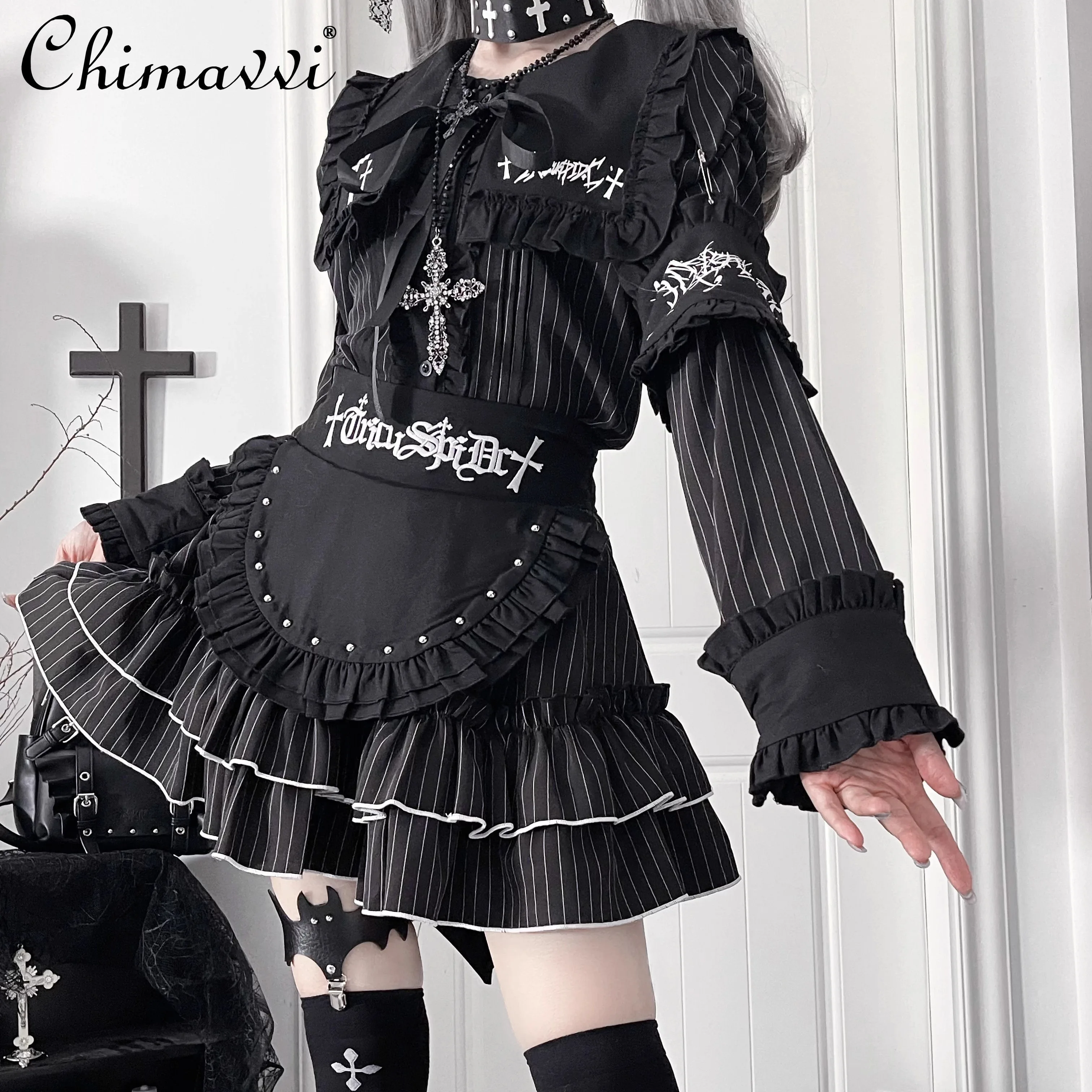 Оригинальный японский готический принт с вышивкой - Фотография_3