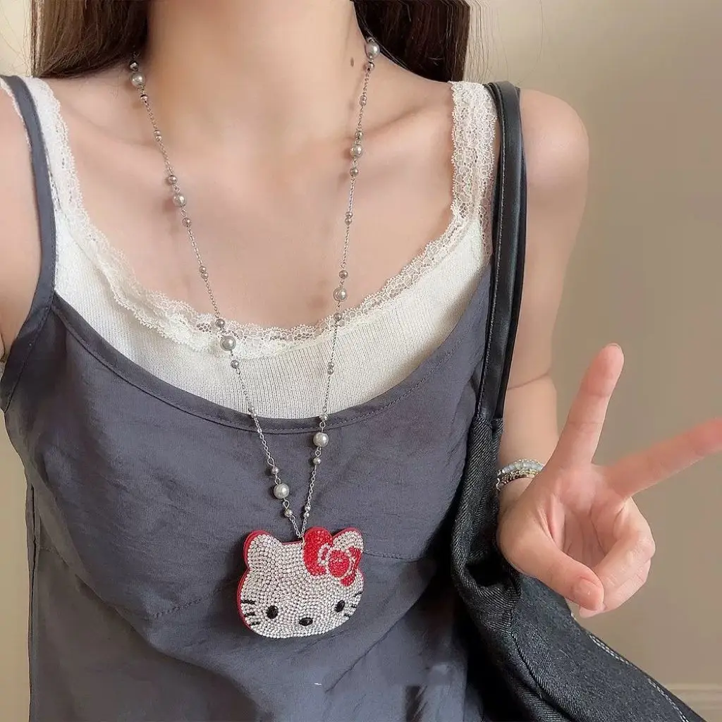 Милое мультяшное ожерелье с бриллиантами hello kitty - Фотография_3