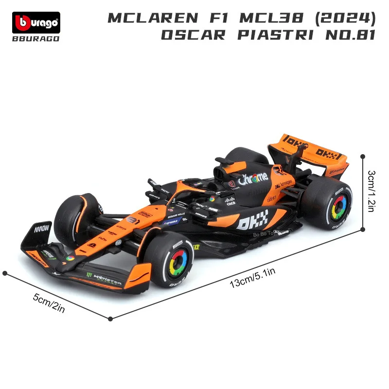 Bburago 1:43 mclaren 2024 mcl38 miami gp formula racing - Фотография_3