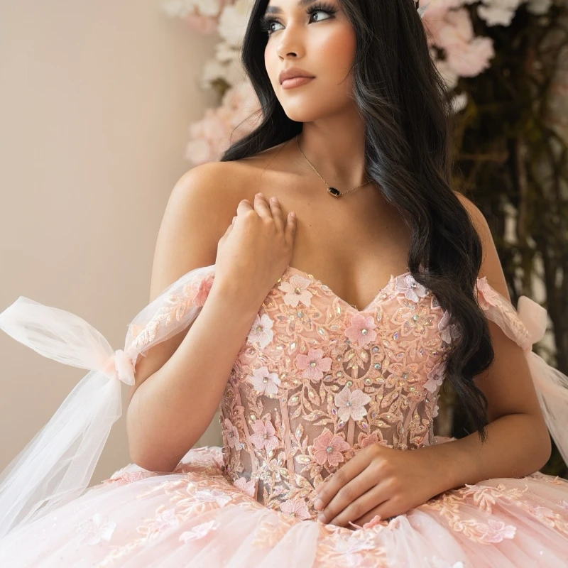 Розовые блестящие платья quinceanera - Фотография_5