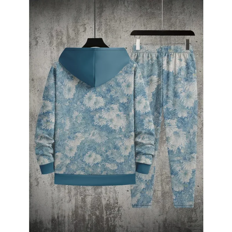 Мужская толстовка с капюшоном и брюками с 3d-принтом - Фотография_2