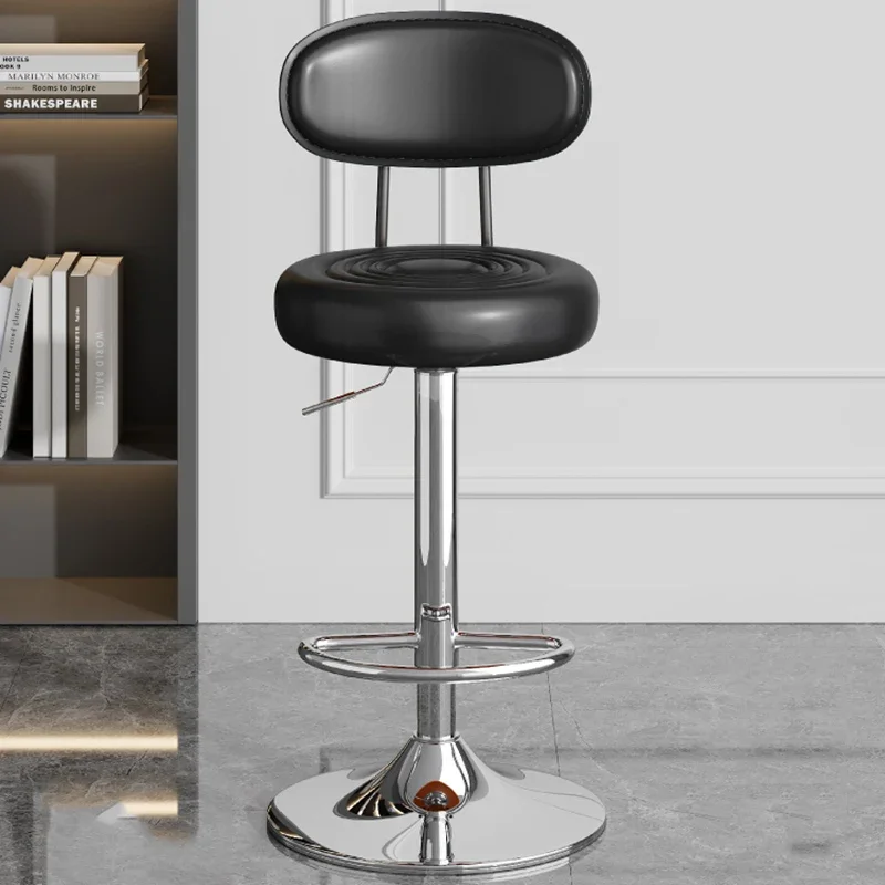 Поворотный регулируемый по высоте барный стул со спинкой - Фотография_4