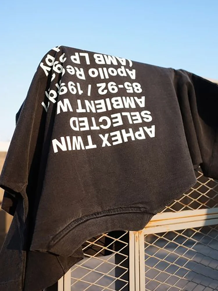 Мужская футболка aphex twin washed с черным принтом - Фотография_4