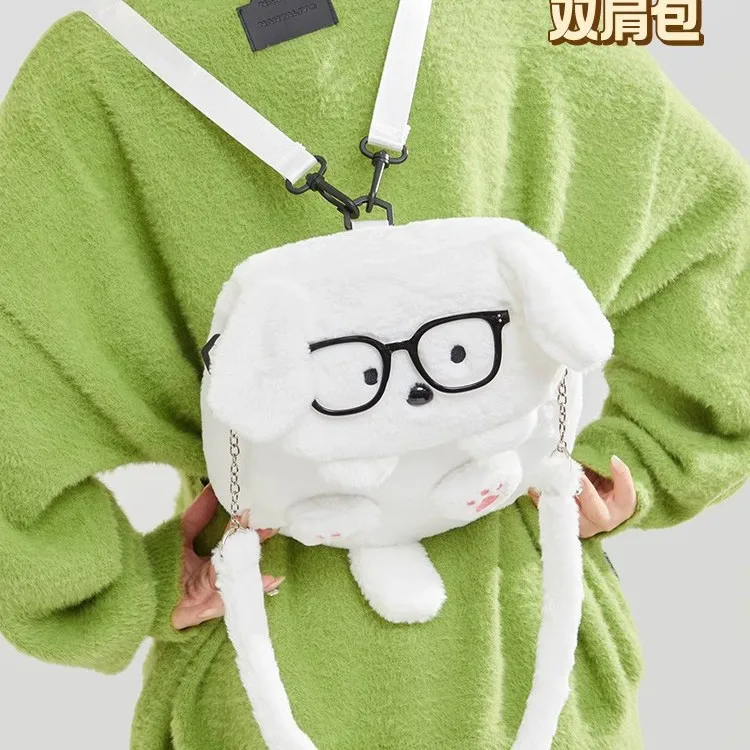 Женский плюшевый рюкзак с собакой из мультфильма для девочек - Фотография_3