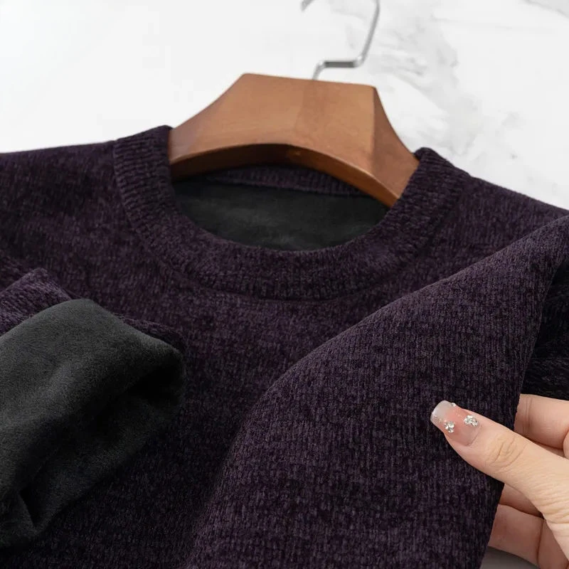 Мужской цельный свитер с бархатной