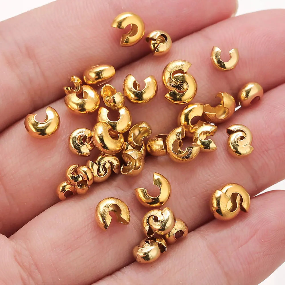 Круглые бусины из нержавеющей стали для обжима ювелирных изделий - Фотография_5