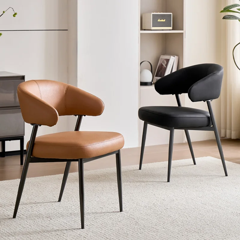 Мягкие обеденные стулья со спинкой и запахом со стальным каркасом - Фотография_2