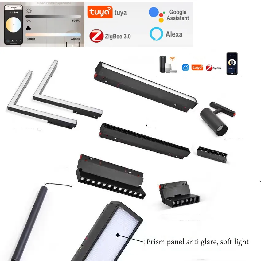 Тип 2.0 умный магнитный трековый светильник tuya zigbee 3 - Фотография_2