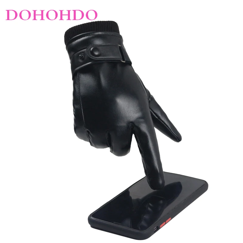 Кожаные перчатки с сенсорным экраном - Фотография_2