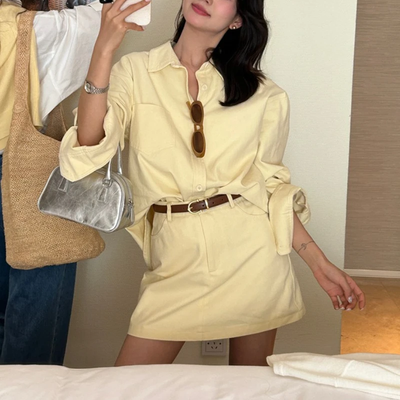 Весенняя игривая возрастная джинсовая рубашка - Фотография_3