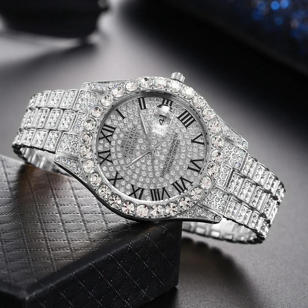 Мужские часы iced out в стиле хип-хоп - Фотография_4