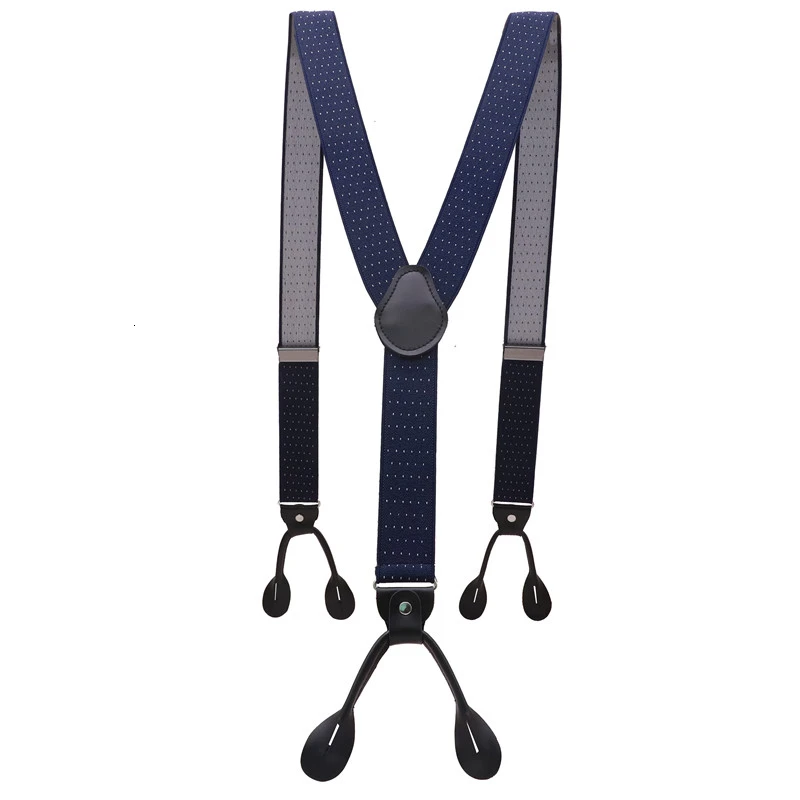 Винтажные черные кожаные подтяжки шириной 3 - Фотография_2