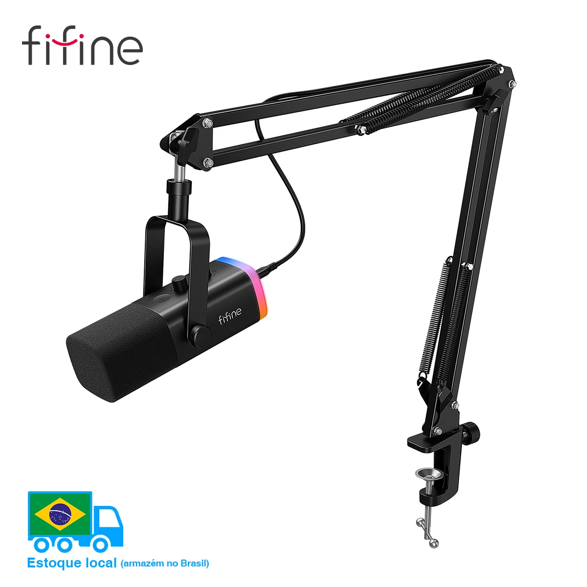 Комплект динамического микрофона xlr fifine со стрелой для микшера