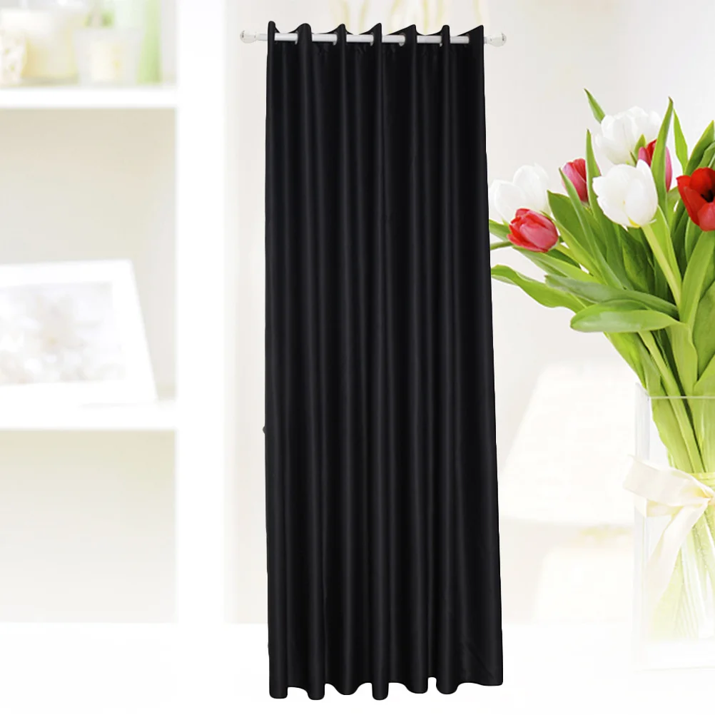 Черные текстурированные льняные шторы - Фотография_3