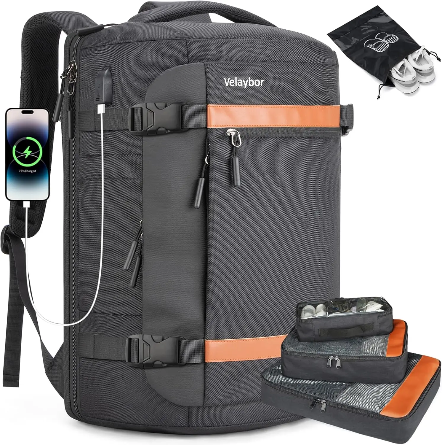 Дорожный рюкзак объемом 42 л с 4 кубиками для упаковки