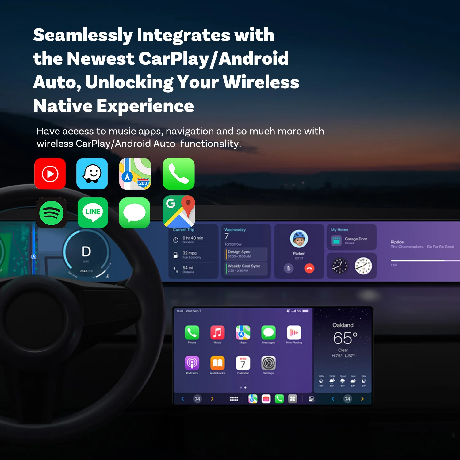 Ottocast 2 в 1, беспроводной адаптер carplay android auto - Фотография_6