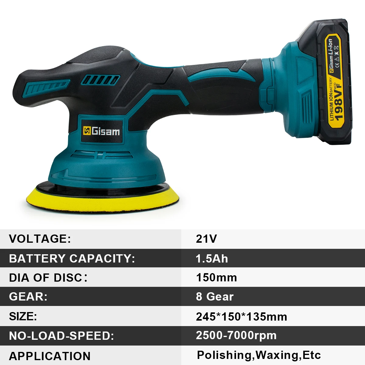 Gjena cordless автомобильный полировщик - Фотография_5