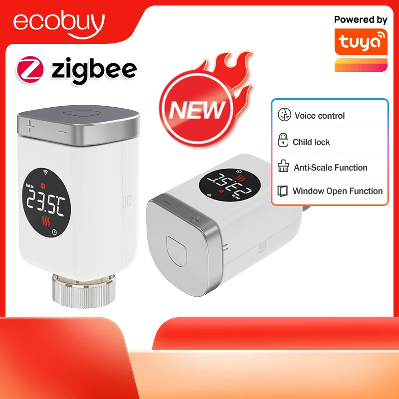 Термостатический клапан радиатора tuya smart zigbee