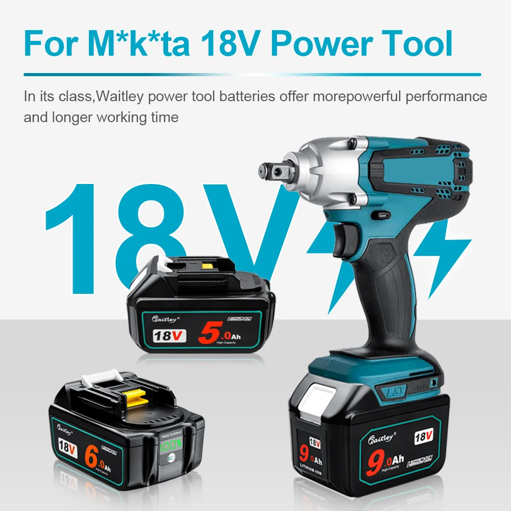 Аккумулятор waitley 18 в для электроинструментов makita - Фотография_2