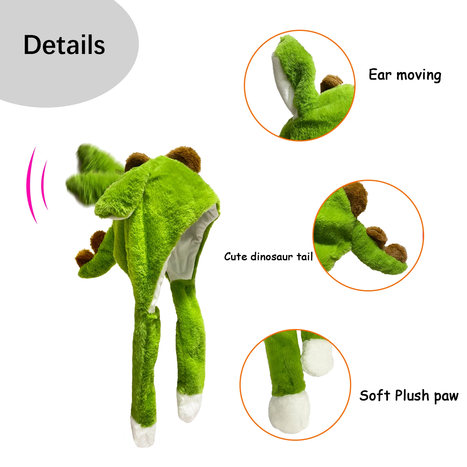 Шапка с подвижными ушками динозавра - Фотография_2